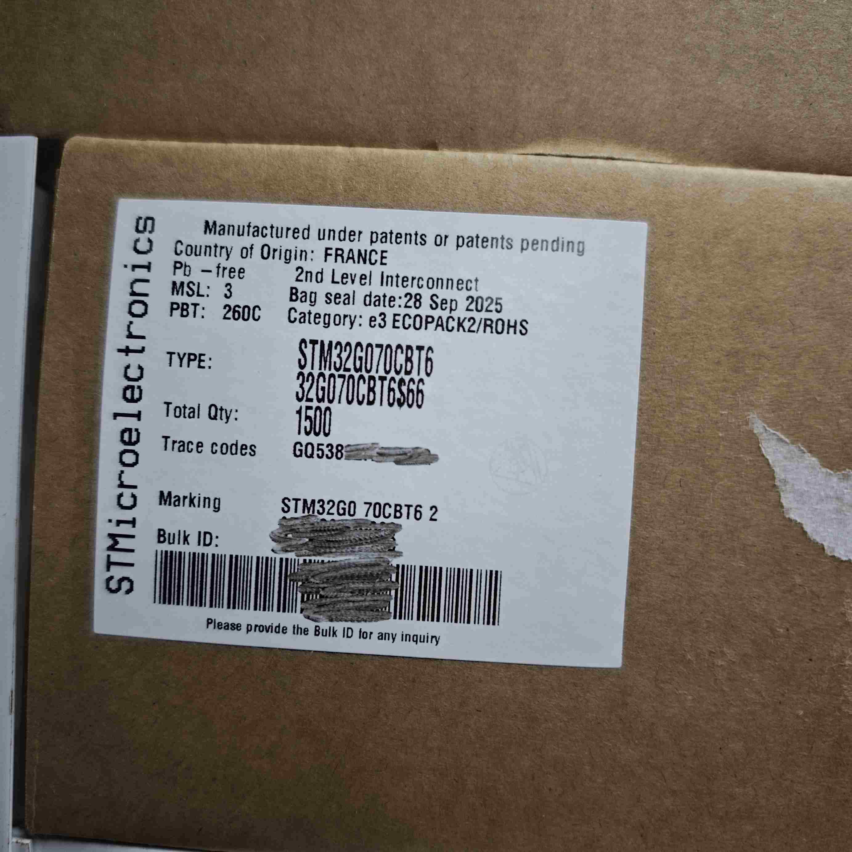 STM32G070CBT6TR STMicroelectronics (意法半导体) 产品图片